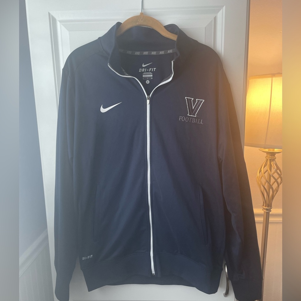 Nike Dri-Fit Villanova Football Track Jacket Men’s S Navy Full Zip NCAA Wildcats